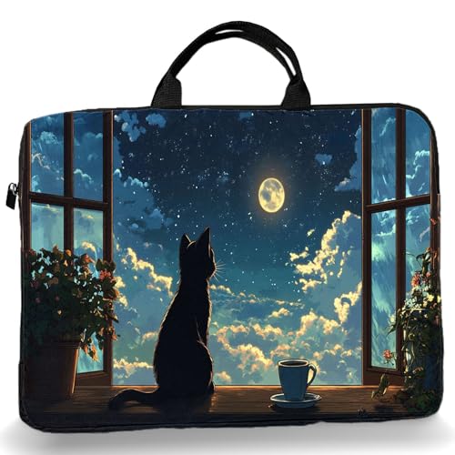 15-Inch Laptop Sleeve – Stylish, Lightweight, Shockproof, Water-Resistant Case for Lenovo, HP, Dell, Asus Notebooks - Cat Window - color: Cat Window
