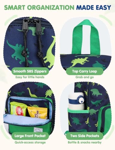 VASCHY Kids backpacks, Cute Lightweight Water Resistant Preschool Backpack for Boys and Girls Chest Strap | Cute - color: Dinosaur, size: Small (4-6 Yrs) - 15'' H