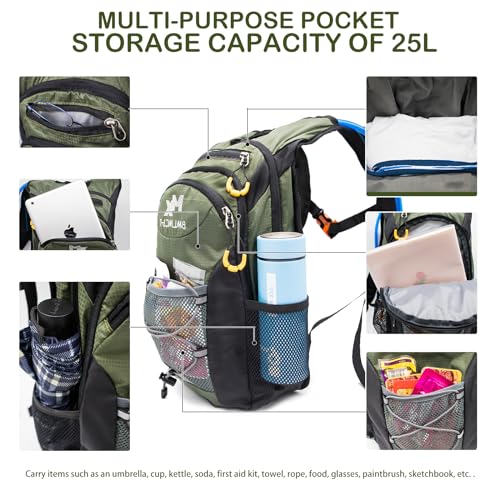 Water Backpack Hydration Backpack with Bladder Lightweight & Waterproof Hydration Pack for Hiking, Cycling, Running,Climbing Outdoorer ,Gift for dad - color: GREEN