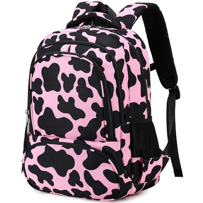 abshoo Lightweight Kids Backpack For School Girls Teens Bookbag Kindergarten Elementary School Bags (Cow Print Pink) - color: Cow Print Pink
