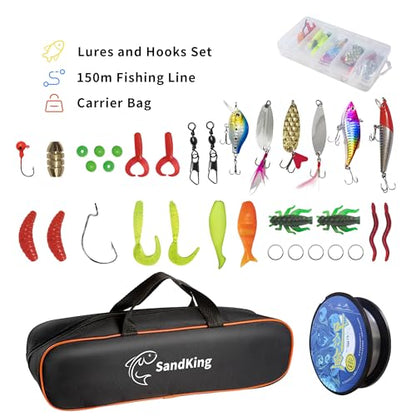 Fishing Pole Kit, Carbon Fiber Telescopic Fishing Rod and Reel Combo with Spinning Reel, Line, Bionic Bait, Hooks and Carrier Bag, Fishing Gear Set for Beginner Adults - size: Upgraded 6.89FT/2.1M