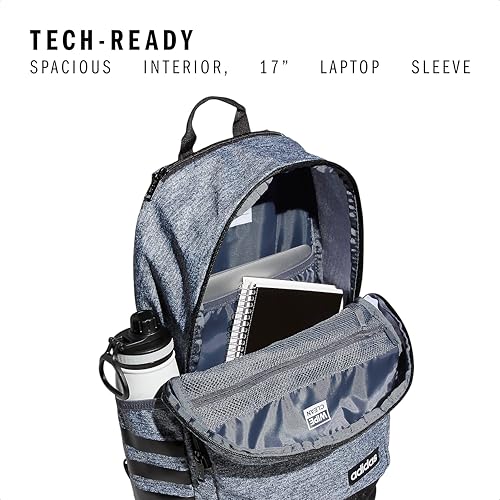 3-Stripe Classic backpack for men and women, bag with laptop sleeve - color: Jersey Onix Grey/Black/4.0