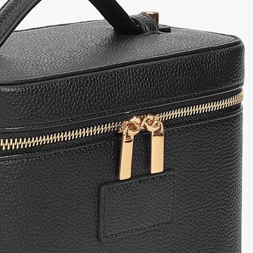Makeup Bag Vanity Case with Removable Divider Travel Toiletry Bag Portable Cosmetic Bag Makeup Organizer Case (Black) - color: Black