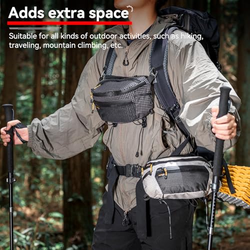 HIKEMAN Strap Pack Pouches for Backpack, Lightweight Phone Pocket, Large Capacity and Waterproof Fanny Pack Multi-functional Outdoor Bag for Hiking, Running, Travel, Cycling (Purple) - color: Purple