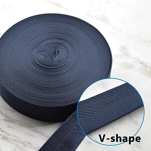 1 inch Buckles Straps Set with 10 Yards Nylon Webbing Strap,10 pcs Quick Side Release Plastic Buckle, 20 pcs Tri-Glide Slide Clip for Luggage Strap, Backpack Replacement (Navy Blue) - color: Navy Blue