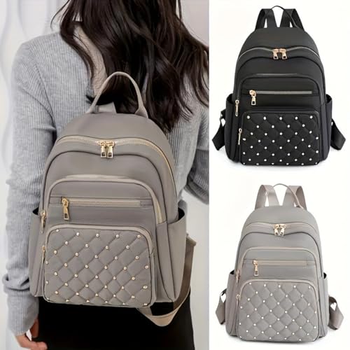 Women Casual Backpack: Multi-Pocket, Large-Capacity, Fashionable & Wear-Resistant - Ideal for Daily Commuting & Travel-white - color: White