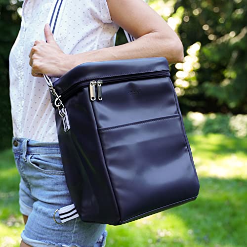 Twine Insulated Wine Tote with Adjustable Shoulder Straps and Front Pocket-Waterproof, Cooler Backpack Perfect for Picnic, Camping, Beach Trip, Hiking, Outdoor Party, Road Trips, Set of 1, Blue - style: Twine