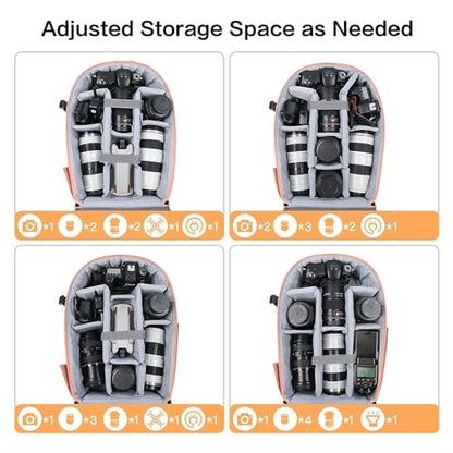 MOSISO Camera Backpack, DSLR/SLR/Mirrorless Photography Camera Bag 15-16 inch Waterproof Hardshell Case with Tripod Holder&Laptop Compartment Compatible with Canon/Nikon/Sony, Salmon Pink - color: Salmon Pink