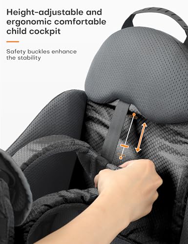 besrey Baby Backpack Carrier, Toddler Hiking Backpack with Safety 3-Height Seat, Adjustable Straps&Waist Belt, Foldable Frame Lightweight Large Capacity Child Carrier for Hiking (Silver Grey) - color: Silver Grey