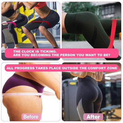 5 Pack Resistance Bands Set for Women Non-Slip Workout Bands for Legs Glutes Hips 5 Levels Booty Exercise Bands for Home Fitness Yoga Pilates