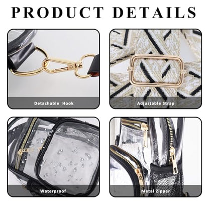 Clear Bag Stadium Approved Events Concerts Sports Outdoors Water Bottle Holder,Clear Purse for Women Men Handbags - color: 1# Black-b