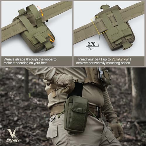 Tactical Backpack Accessories Pouch, Molle Accessories Shoulder Strap Attachment Pouches Utility EDC Phone Pouch Sport - color: Ranger Green-2pcs