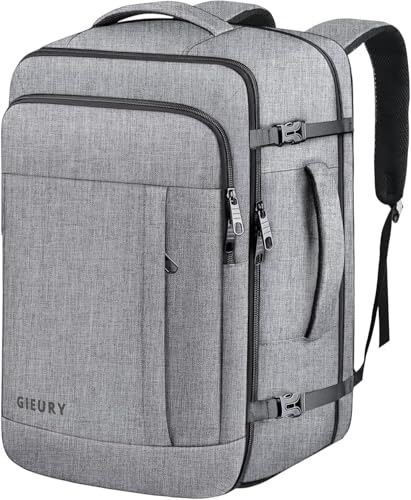 Carry On Backpack, Extra Large 40-50L Travel Backpack for Men & Women, Expandable Backpack For Airplanes, 17 Inch Laptop Backpack, Luggage Suitcase 40L Daypack Lightweight Business Weekender Bag, Grey - color: Grey, size: 2X-Large(20"x14"x10")