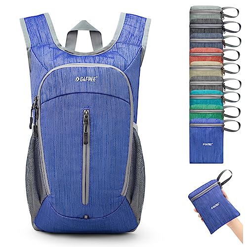 G4Free 10L Hiking Backpack Small Travel Hiking Daypack Lightweight Packable Backpack Casual Foldable Shoulder Bag - color: Blue
