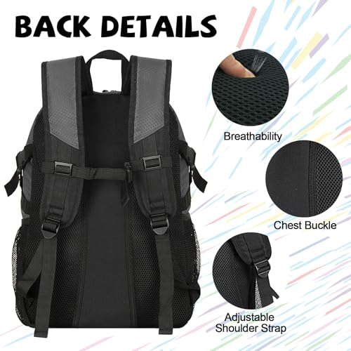 Goloni 35L Basketball Bag,Basketball Backpack with Shoe and Ball Compartment,Backpack for Soccer, Volleyball - color: dark grey