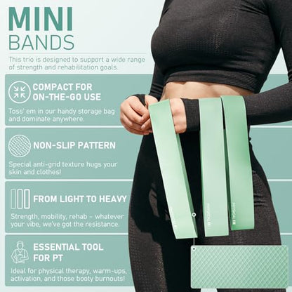 PhysKcal Pilates Kit, 15-Inch Pilates Ring with 1x Core Ball, 3X Resistant Loops and 2X Flex Bands, Home Pilates Equipment Set and Mat Pilates Essential Kit - color: Soft Mint