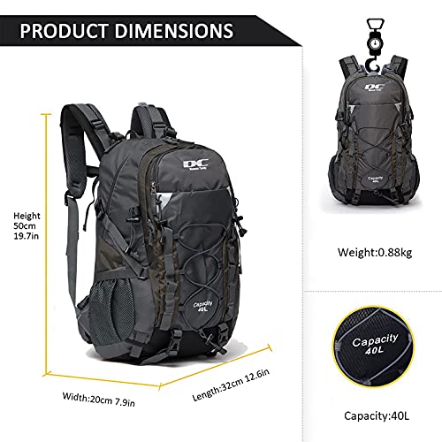 Diamond Candy Waterproof Hiking Backpack for Men and Women, Lightweight Day Pack for Travel Camping | Waterproof - color: Gray