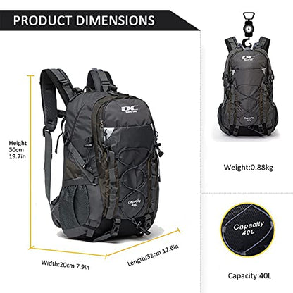 Diamond Candy Waterproof Hiking Backpack for Men and Women, Lightweight Day Pack for Travel Camping | Waterproof - color: Gray