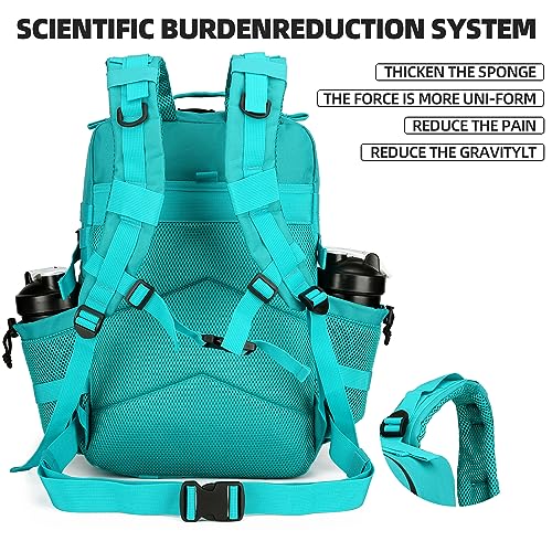 Lovelinks21 45L Tactical Assault Backpack 3 day assault pack with Molle Waterproof backpack Rucksack for Tactical Backpacks (Lake Blue) - color: Lake Blue