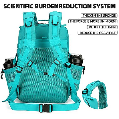 Lovelinks21 45L Tactical Assault Backpack 3 day assault pack with Molle Waterproof backpack Rucksack for Tactical Backpacks (Lake Blue) - color: Lake Blue