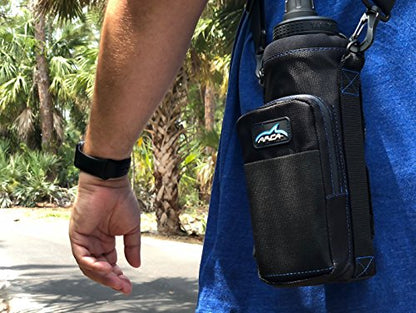 Arca Gear 40 oz Hydro Carrier - Insulated Water Bottle Sling w/Carry Handle, Shoulder Strap, Wallet and Two Pouches - The Perfect Flask Accessory - Black - color: Black