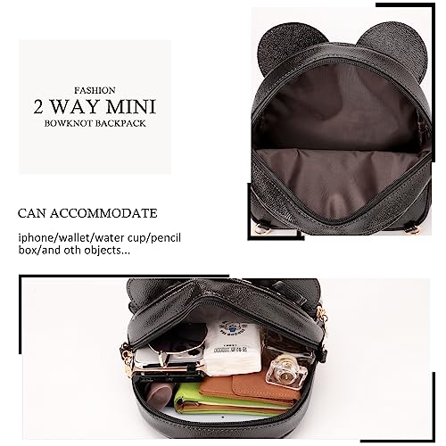 KL928 Girls Mini Backpack Bowknot Polka Dot Cute Small Daypacks Convertible Shoulder Bag Purse for Women - color: Checked