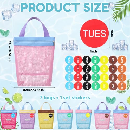 Woanger 7 Set Packing Cubes for Travel Days of Week Packing Cubes Organizers Camp Bags Summer Clothing Handbag for Suitcases