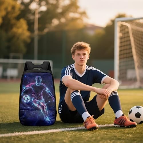 Basketball Backpack With Separate Ball Compartment And Shoes Fit Basketball Volleyball Football - color: Football Player