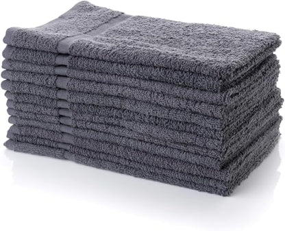 Simpli-Magic Cotton Hand Towels 16"x27" (12 Pack) – Soft Towels for Bathroom, Kitchen, Salon & Gym (Gray) - color: Gray
