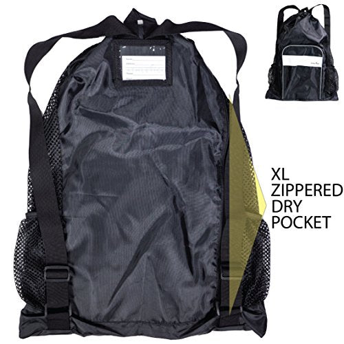 Athletico Mesh Swim Bag - Mesh Pool Bag With Wet & Dry Compartments for Swimming, the Beach, Camping and More - color: Black
