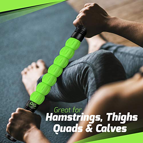 Physix Gear Roller Stick - Muscle Roller Massage Stick for Legs, The Stick Massage Roller for Deep Tissue Massaging Stick for Athletes, Physical Therapy Muscle Roller, Recovery Stick Roller - color: Green