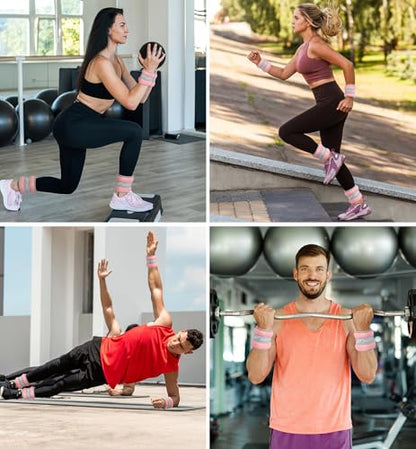 Ankle Weights A Pair of 1/2/3/4/6/8/10/12/20 LBS Wrist Leg Arm Weights for Women Men with Adjustable Straps, Strength weighted for Physical Therapy Running Walking Home Fitness Gym Workout Weight Loss - color: Light Pink