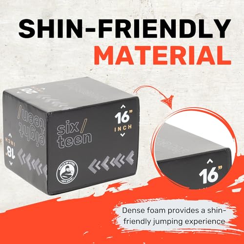 Foam Plyo Box [Bells of Steel] Step Up Boxes for Workout, Plyometric Jump, Hip Thrusts, 16x18x20in, 350lb Weight Capacity