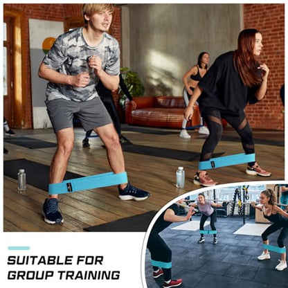 12 Pcs Fabric Resistance Bands for Working Out Non-Slip Booty Exercise Loop Bands for Women Men Glutes Hip Thigh Butt Yoga Pilates Fitness Gym, Light Medium Heavy - color: Blue, style: Medium Resistance