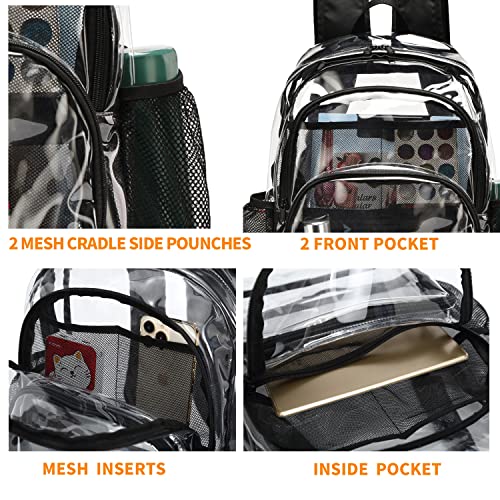 Clear Backpack, Clear Bag Stadium Large See Through Bookbag Heavy Duty PVC Transparent Backpacks for School - color: Light Purple-1pack