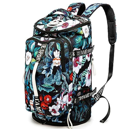 Gym Duffle Bag Backpack with Shoe Compartment,4 ways Travel Backpack for Women and Men,Multi-Functional Weekender bag with Waterproof Layer&Laptop Compartment for Fitness, Travel,Camping - color: Turquoise