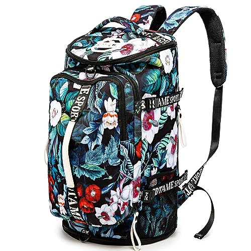 Gym Duffle Bag Backpack with Shoe Compartment,4 ways Travel Backpack for Women and Men,Multi-Functional Weekender bag with Waterproof Layer&Laptop Compartment for Fitness, Travel,Camping - color: Turquoise