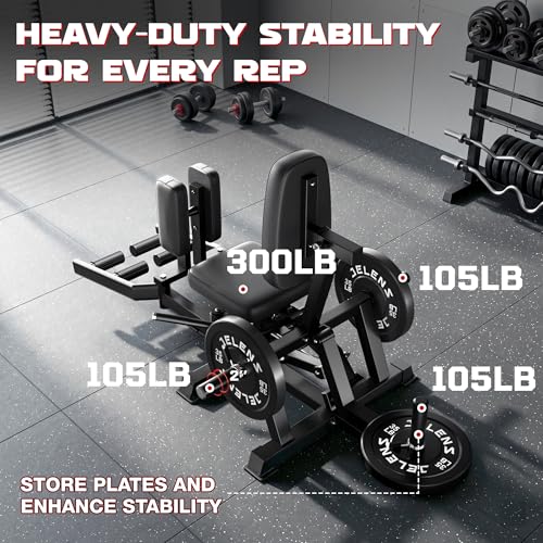 JELENS HA01 Hip Abductor Machine, Abduction Adduction Machine with Adjustable Resistance, Plate Loaded Inner and Outer Thigh Trainer for Home Gym - size: 90LB Black Weights Package