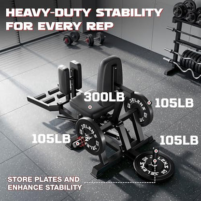 JELENS HA01 Hip Abductor Machine, Abduction Adduction Machine with Adjustable Resistance, Plate Loaded Inner and Outer Thigh Trainer for Home Gym - size: 100LB Black Weights Package