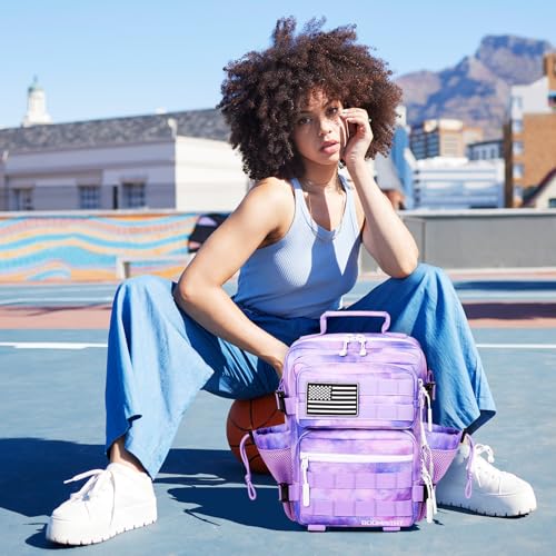 Boomistry 15L Mini Tactical Backpack Small Tactical Backpack for Women, Military Backpack for Gym, Hiking, Daily (Purple Nebula-15L) - color: Purple Nebula-15l