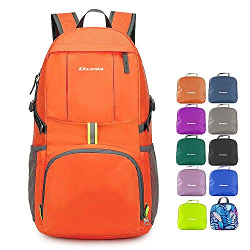 35L Lightweight Packable Backpack Waterproof Durable Hiking Travel Backpack Daypack - color: Orange