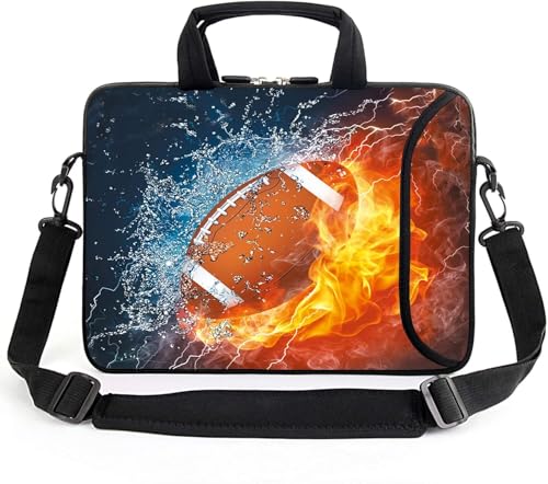 AMARY 17" Laptop Shoulder Bag Carrying Case Adjustable shoulder straps, comfortable handle, front pocket for storing mouse (Football) - color: Football