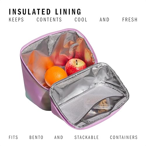 adidas Kids Affiliate Lunch Bag – Insulated Lunchbox for Girls and Boys, 6L - color: Halftone Gradient Bliss Lilac/Bliss Lilac Purple