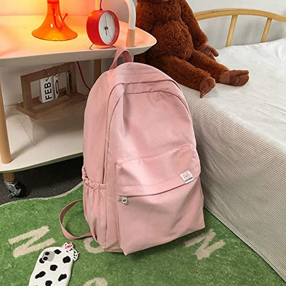 Eagerrich Aesthetic Cute School Backpack for Teens Girls Laptop Bag - color: Pink