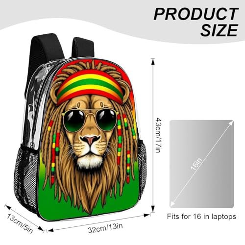 Lightweight Daypack Bookbag for Trekking Business Walking Cycling, Big Capacity Anti-Theft Multipurpose Carry On Bag, Rasta Flag Rastafarian Reggae Lion Business Computer Bag - color: Pattern 217