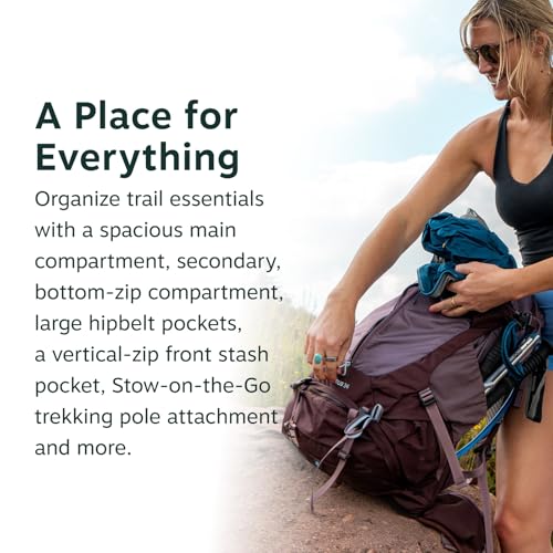 Osprey Sirrus 36L Women's Hiking Backpack - Lightweight Backpacking Pack with Waterproof Raincover - Camping Bag, Purple Dusk - color: Purple Dusk, size: 36L