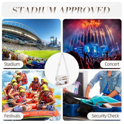 Clear Bag Stadium Approved, Clear Crossbody Bag Purses for women for Concert, Sports, Festivals - color: White