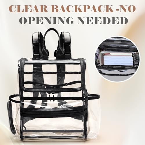 MOMINSIDE Diaper Bag Backpack Small Diaper Bag,Mini Diaper Bag, Clear Bag for Stadium Events Small Clear Bag 12x6x12 for Girls Boys Moms Dads Adult Concert Sports Bag - color: Black