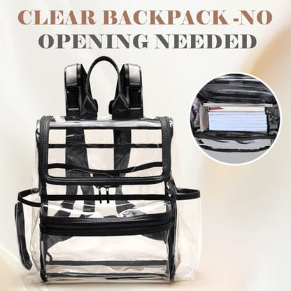 MOMINSIDE Diaper Bag Backpack Small Diaper Bag,Mini Diaper Bag, Clear Bag for Stadium Events Small Clear Bag 12x6x12 for Girls Boys Moms Dads Adult Concert Sports Bag - color: Black