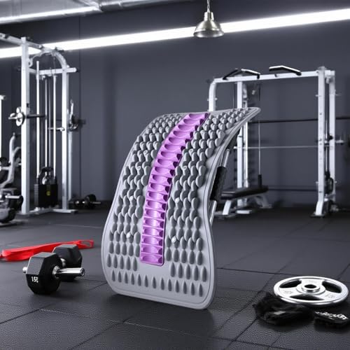 Back Stretcher - Adjustable Multi-Level Support, Ergonomic Arch Design, Muscle Relaxation Tool, Spine Alignment Device | Yoga Stretching Accessory with Pain Reliefs Function for Home, Offices Session - color: Purplee
